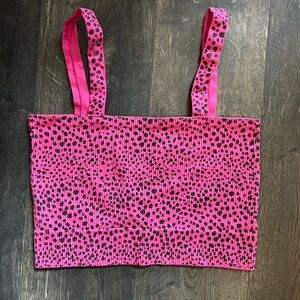 Pink and Black Spotted Crop Top